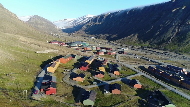 Longyearbyen, Norway – overview from the air by DRONE