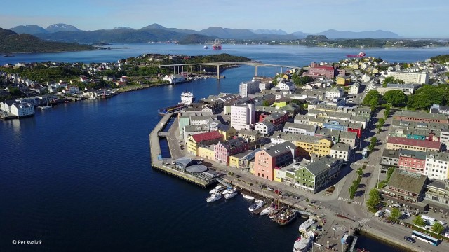 KRISTIANSUND, Norway - overview from the air by DRONE