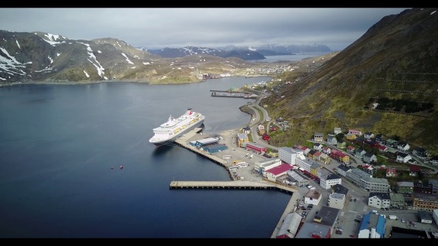 HONNINGSVAG, Norway - overview from the air by DRONE