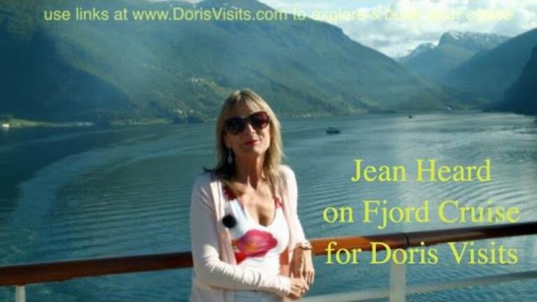 Cruise Route – Norwegian Fjords, huge ship sailing between mountains