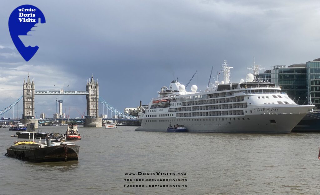 The Iconic Tower Bridge lifts for the cruise ship Silver Wind to offer a spectacular sight